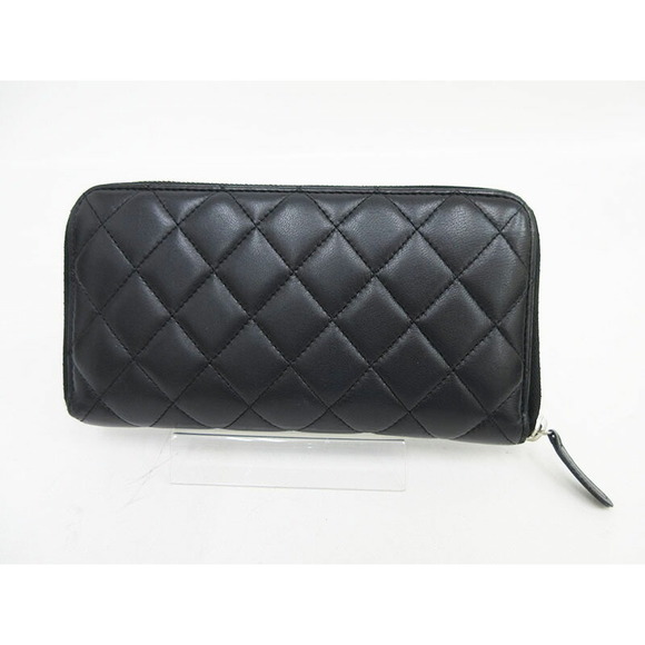 CHANEL Matelasse Long Wallet Black Lambskin - Picture 2 of 10